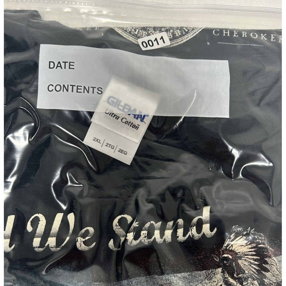Gildan Men's Ultra Cotton United We Stand Cherokee T-Shirt 2XL Black - Picture 10 of 10